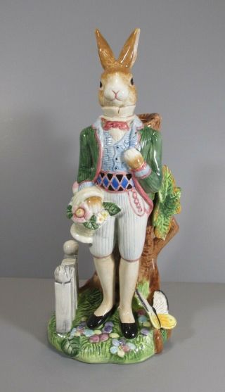 Fitz And Floyd Classics Old World Rabbits " Gentleman Rabbit " Candlestick Holder