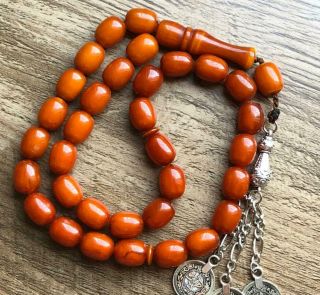 Real Amber 33 German Cherry Faturan Bakelite Islamic Prayer Beads Rosary فاتوران