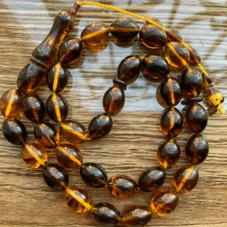 Natural Germany Honey Yellow Bakelite Islamic33prayer Beads Rosary Tasbehفاتوران