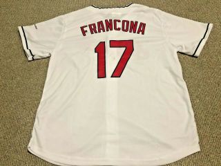 Cleveland Indians Terry Francona 17 White Sga Baseball Jersey Mens Xl/l