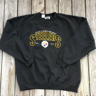 Vintage 90s Lee Sport Pittsburgh Steelers Nfl Sweatshirt Size Xl Black