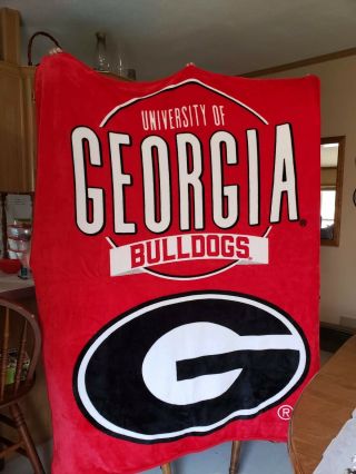 University Of Georgia Bulldogs Fleece Throw Blanket 55”x66”