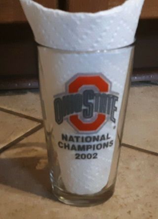 2002 Ohio State Buckeyes Football National Champions 16 Oz Beer Large Glass Cup