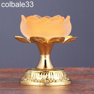 1pcs 10.  5cm Lotus Butter Lamp Candle Holder Candlestick Temple Shrine Worship