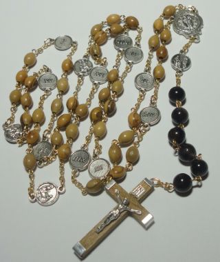Handmade In The Usa Stations Of The Cross Chaplet W Amethysts & Olive Wood Beads