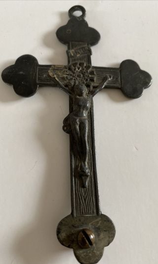 Antique Metal Crucifix Cross Pendant