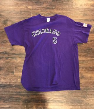 Colorado Rockies Carlos Gonzalez Mlb Purple Jersey Shirt Size X - Large (xl)