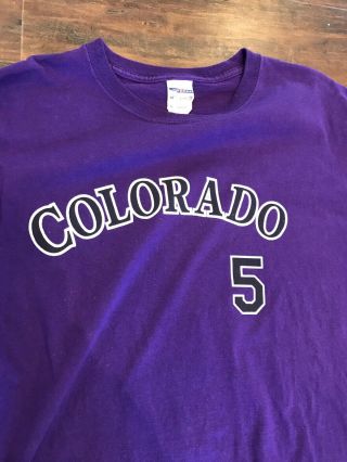 Colorado Rockies Carlos Gonzalez MLB Purple Jersey Shirt SIZE X - LARGE (XL) 2