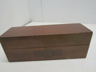 Old Double Wood - Wooden Dovetail Kitchen Recipe Box File Box Index Card