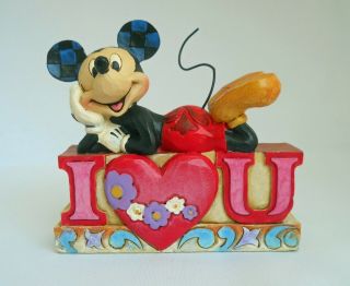 Jim Shore Enesco Disney Traditions Mickey Mouse I Love You 4043669 Figurine