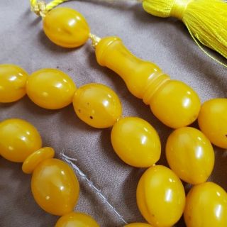 33 yellow amber yellow bakelite necklace Prayer Beads faturan بكالايت عنبري 3