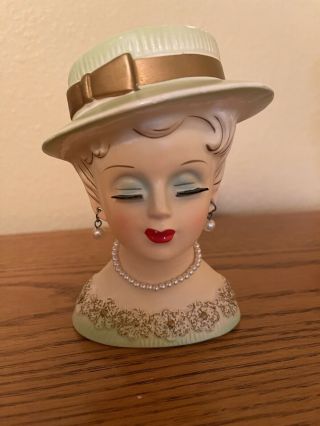 Vintage Lady Head Vase - 5 Inches - Lee Ward 