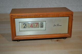 Vintage Seth Thomas Speed Real Wood Clock E037 - 000 Electric Flip - Analog