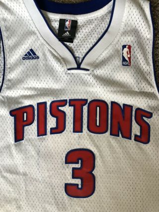 Rodney Stuckey Detroit Pistons Vintage Adidas White Jersey Large NBA Basketball 2