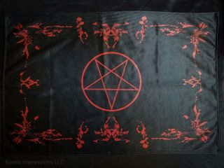 Satanic Pentagram Altar Cloth | Pentacle Ritual Mat Or Wall Hanging