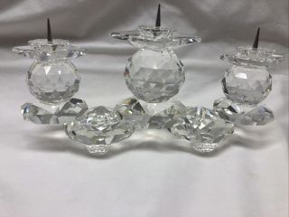Swarovski Crystal Candle Holder Triple Pin Spike Style Gorgeous