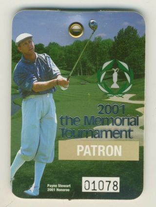 2001 Memorial Tournament Ticket Badge Tiger Woods Wins Tourney 28