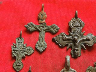 Ancient bronze parts from large crosses 17 - 18 century 2