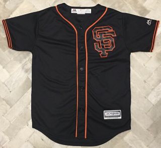 Authentic Majestic San Francisco Giants Mlb Sewn Cool Base Youth Jersey Sz M 10
