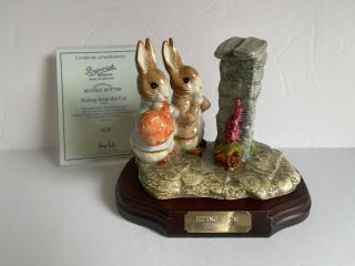 Beswick Beatrix Potter Hiding From The Cat Tableau Figurine Ltd Ed W Base,