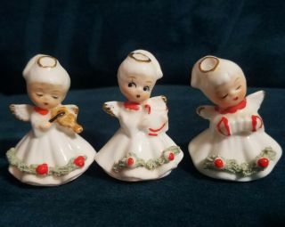 Vintage Napcoware Bone China Miniature Christmas Angels Spaghetti Napco Mini Set