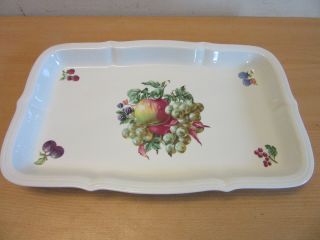 Naaman,  Israel Porcelain 14.  5 " X 9.  25 " Serving Tray Platter W/ Fruits