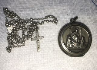 Vintage Small Rosary In Its Case,  Souvenir Of The Shrine Of Pompeii