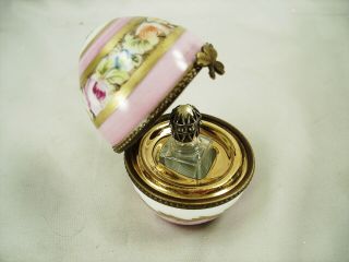 Floral Egg With Perfume Bottle Limoges Box Peint Main France Hand Painted