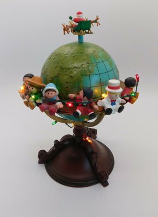 Vintage Enesco Small World Of Music Animated Illuminated Musical Globe 1990