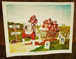 Georgia Bulldog V Notre Dame Irish 17x13 Art Print National Champions Sugar Bowl