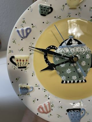 mary engelbreit ceramic Tea Time teapot Teacup wall clock 2