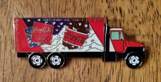 2002 Salt Lake City Olympic Coke Coca Cola Truck Pin/pins.  Spinning Wheels Rare