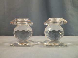 Swarovski Crystal Candle Holders 7600 Nr 102 Square Top Hole Style