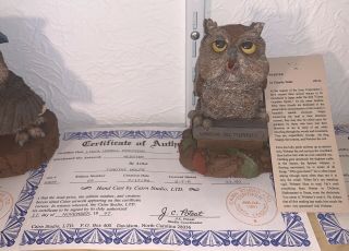 Vtg 1996 Webster Owl Gnome (tom Clark) Cairn Studios Hand Signed Tim Wolfe,