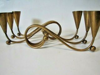 Pair Vintage Mid Century Brass Candle Holders Unique & Stylish