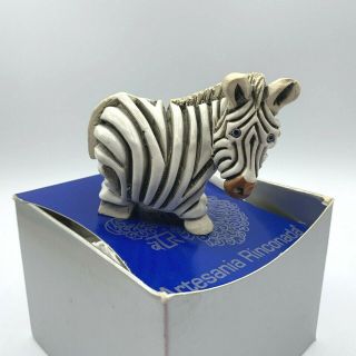 Retired Ar Figurine Artesania Rinconada Art Pottery Uruguay Zebra W Box