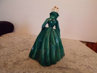 RARE Vintage Florence Ceramics Figurine - ' Her Majesty ' - DARK GREEN - 3