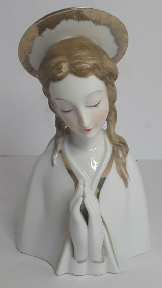 Vintage Madonna,  Virgin Mary Porcelain Bust Statue Bp Import Products - Japan 5 "