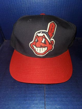 Vintage 90s Cleveland Indians Chief Wahoo Youth S/m Snapback Hat Outdoor Cap