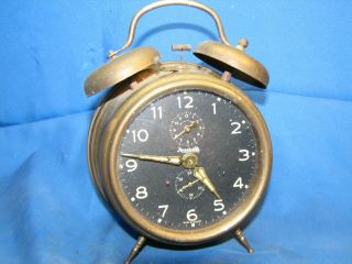 Vintage Forestville Double Bell Brass Alarm Clock Made In West Germany