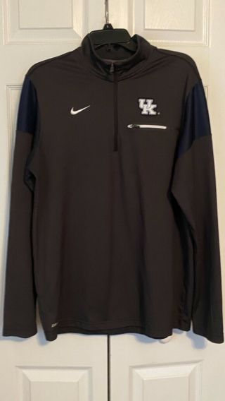 Nike Dri Fit University Of Kentucky Wildcats 1/4 Zip Pullover Size Large