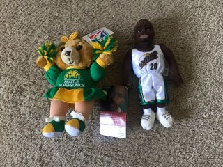 Vintage Seattle Sonics 1994 Play - By - Play Cheerleader Gary Payton Both W/tag