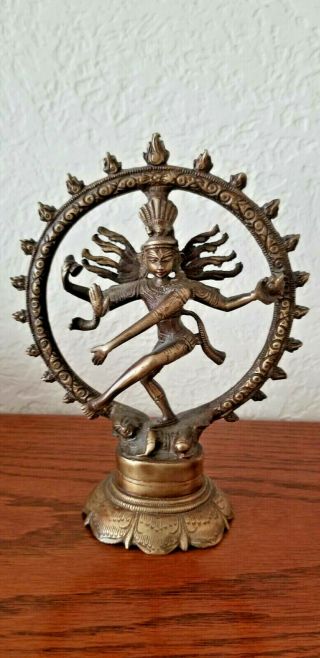Shiva Nataraja Hindu Dancing Figure Brass Figurine