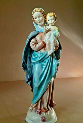 Vintage Sacrart Goebel Unger Madonna Child Virgin Mary Jesus Statute W.  Germany