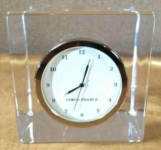 Simon Pearce Woodbury Hand - Blown Glass Cube Quartz Clock With Battery