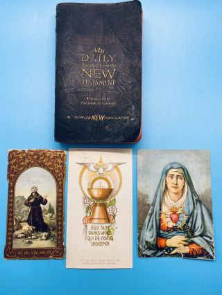 1941 My Daily Reading From The Testament By Father Stedman With 3 Holy Cards