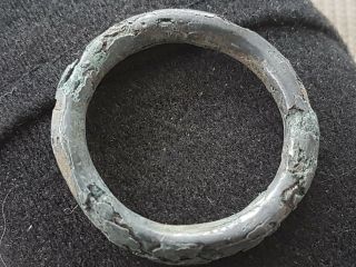 Celtic Bronze Ring Money Very Rare Large Silvered Type Found In England L48o
