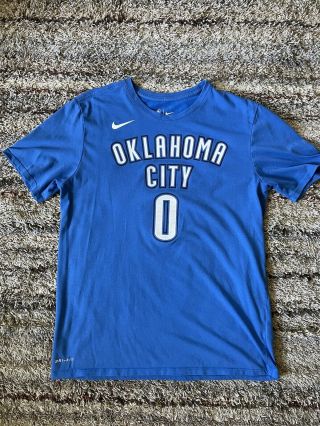 Nike Dri - Fit Russell Westbrook Okc Thunder T - Shirt Size L