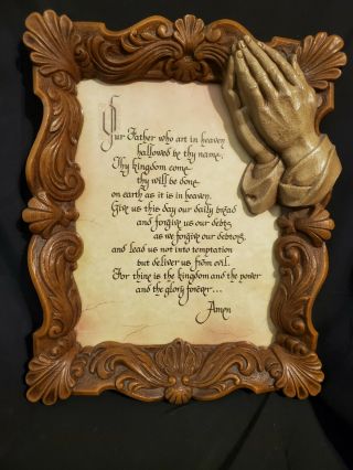 Vintage Exquisitely Framed “the Lord’s Prayer” Picture