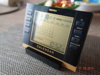 Seiko Desktop Lcd Clock/alarm/memo Book In Ex.  Cond. ,  W/original Packaging,  Box